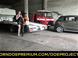 BROKEDOWN babes - curvaceous sandy-haired romps truck driver