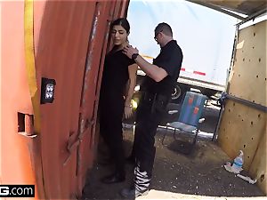 bang the Cops Latina damsel caught fellating a cops dick