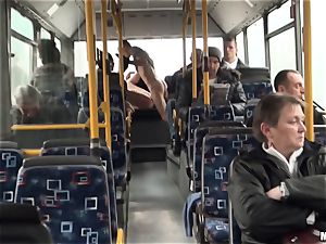 Lindsey Olsen ravages her man on a public bus